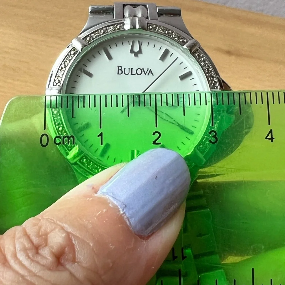 BULOVA 96E00 MEN’S DIAMOND EMBELLISHED BEZEL SILVER TONE DATE DISPLAY WATCH
